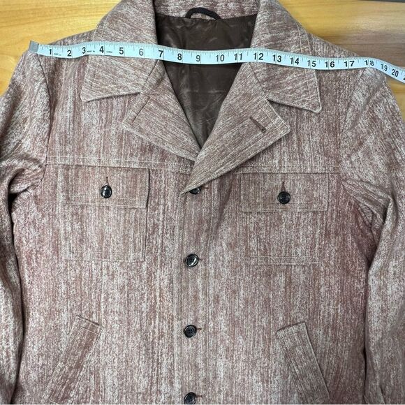 Vintage 60’s 70’s Style Lightweight Jacket Brown Fully Lined Size Medium - Picture 6 of 10